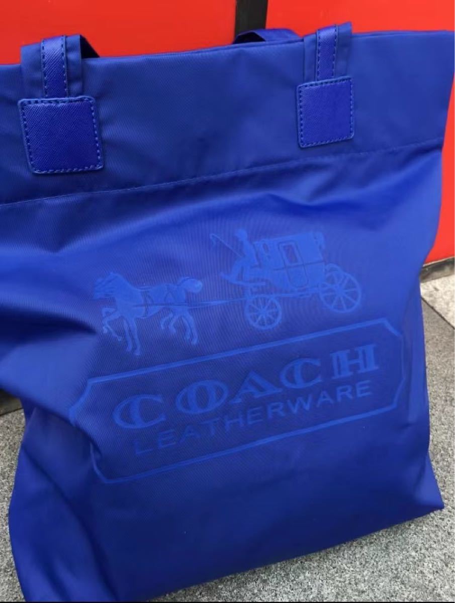 【新品未使用】 COACH コーチ ナイロン×レザートートバック