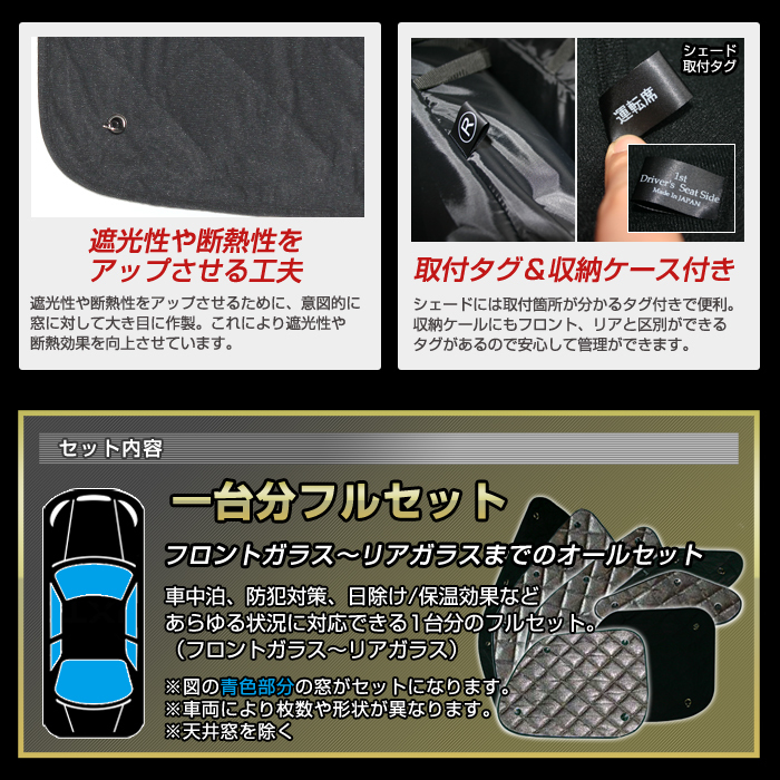 JEEP グランドチェロキー（WK36T/WK36P/WK36TA/WK64) 国産 ブラック アルミサンシェード (2019/12～)(全方向1台分フルセット) S11-014-C_画像10