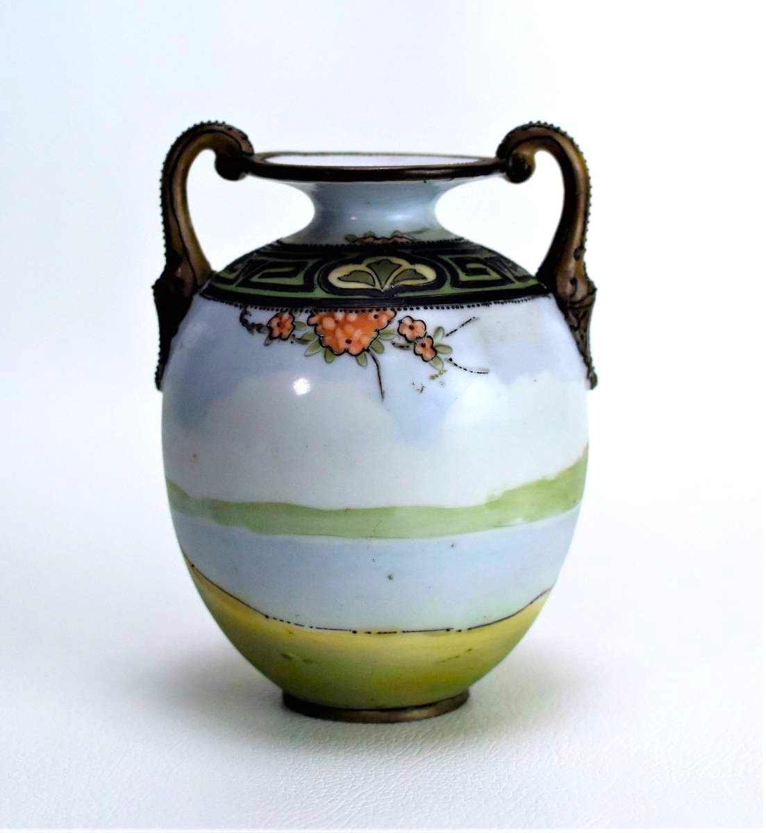 オールドノリタケ Noritake 花瓶 風景画 手描きT405 オールドノリタケ 風景画 花瓶(美品 オールドノリタケ Noritake