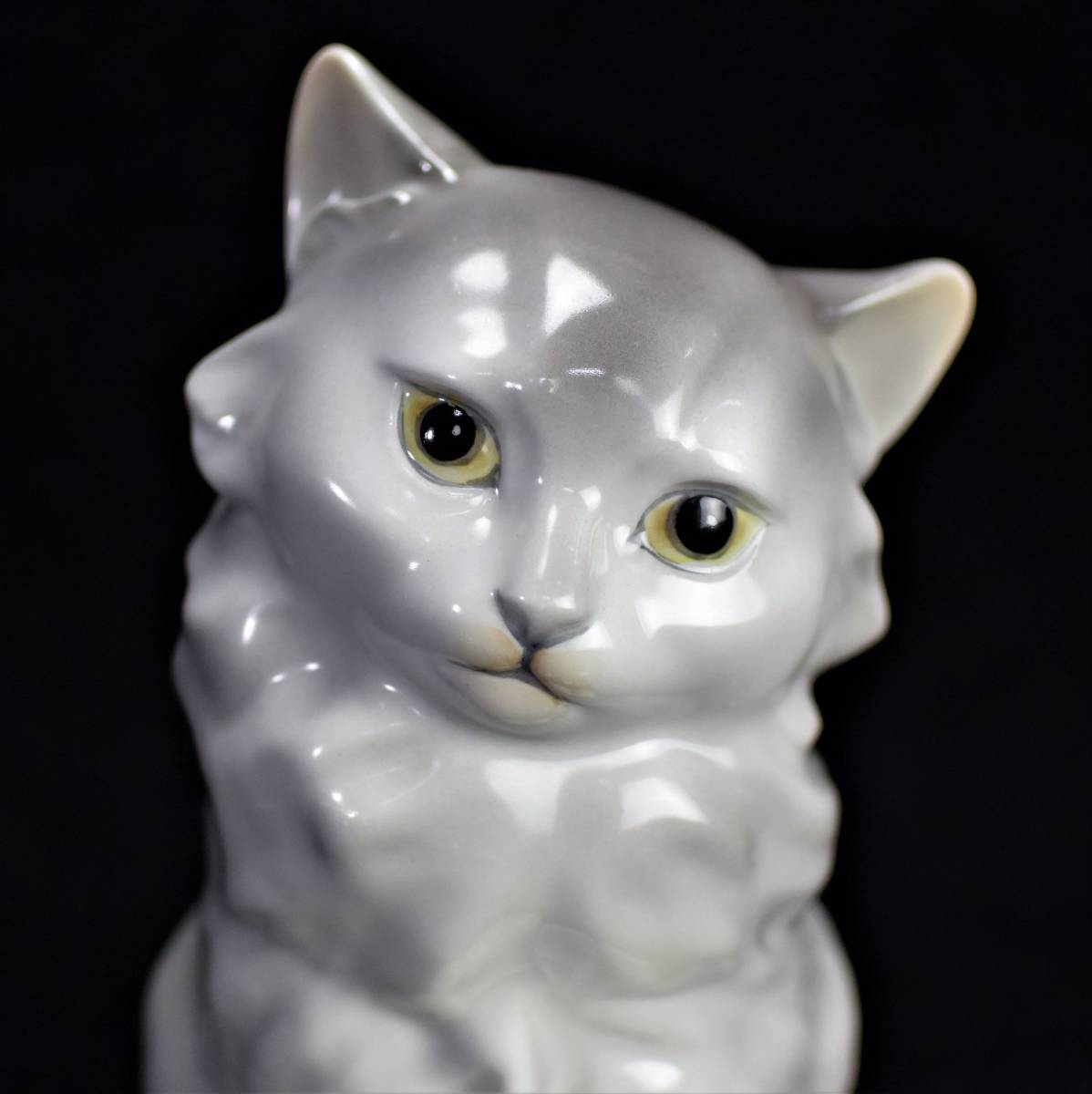 猫 置物 陶器 美品 アンティーク フィギュリン 親子 インテリア 大阪サイト
