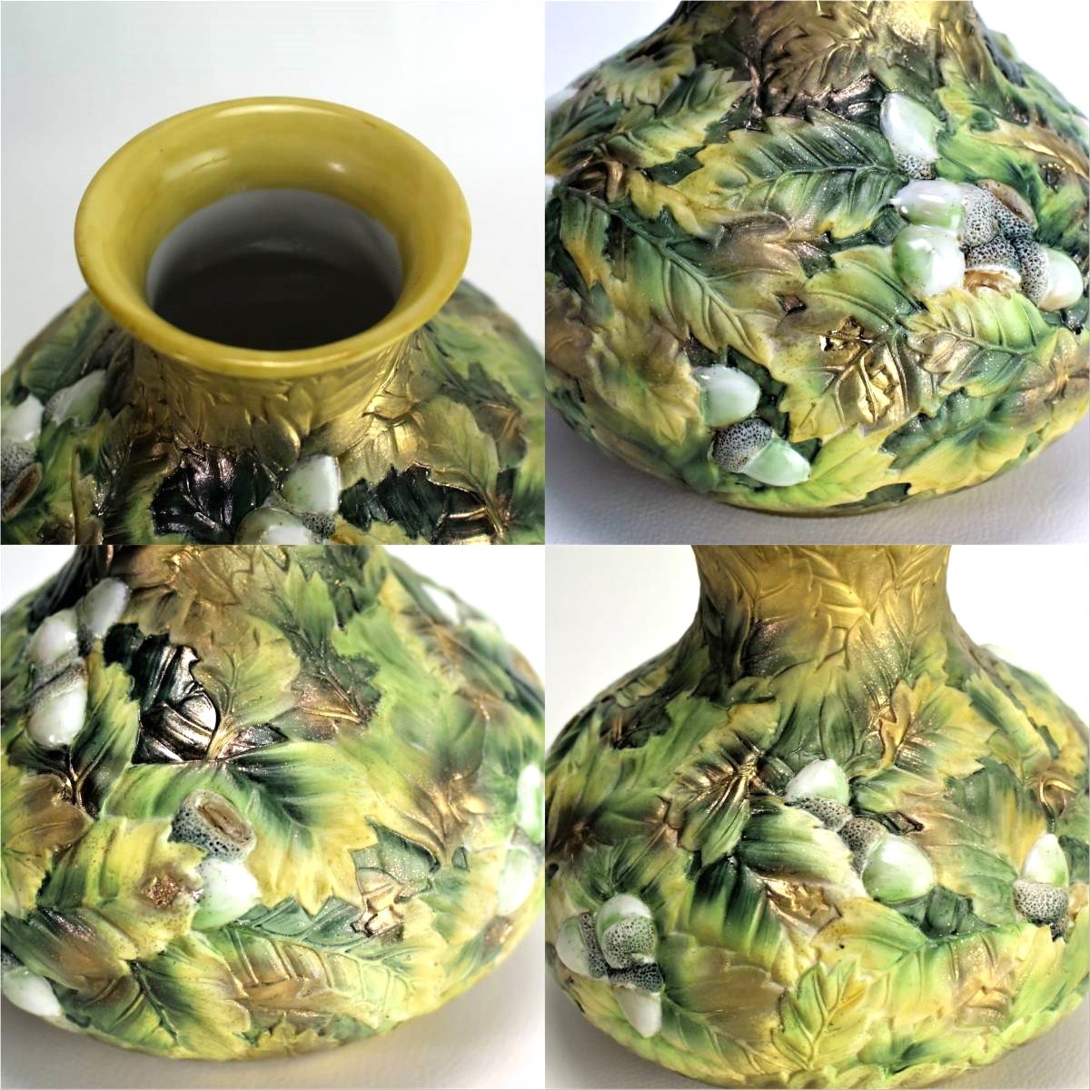美品】 オールドノリタケ Noritake 花瓶 モールド どんぐり