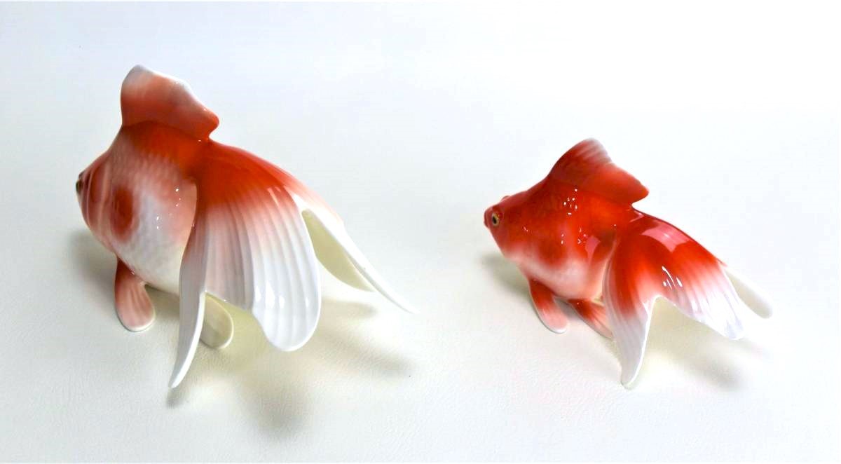 [ beautiful goods ] Old Noritake Noritake ornament figure goldfish pair deer seal rare 