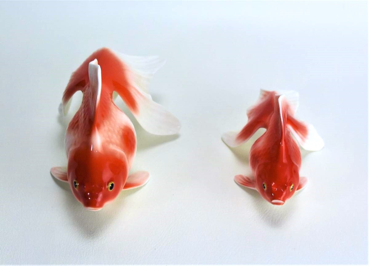 [ beautiful goods ] Old Noritake Noritake ornament figure goldfish pair deer seal rare 