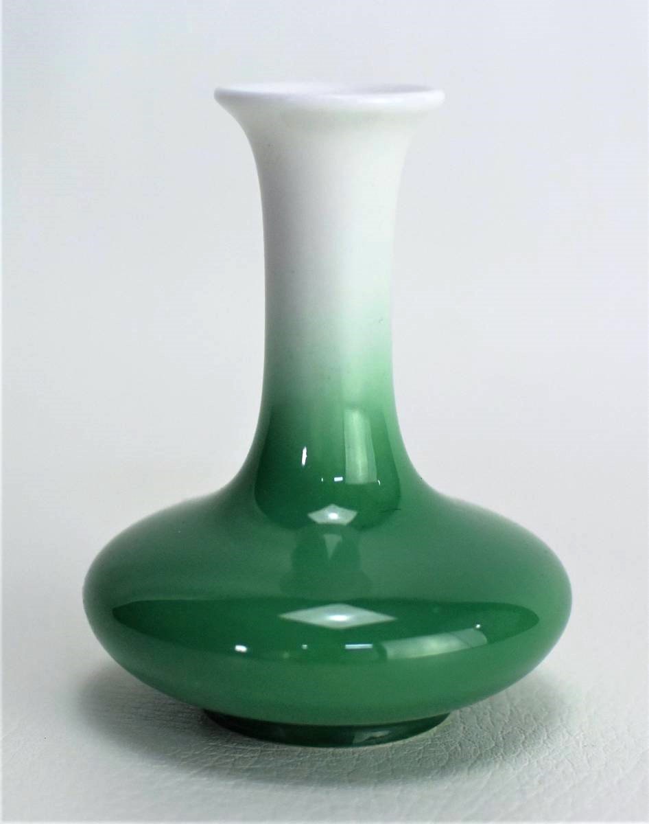 【良品】オールドノリタケ Noritake ミニチュア　小型　花瓶　白緑_画像2
