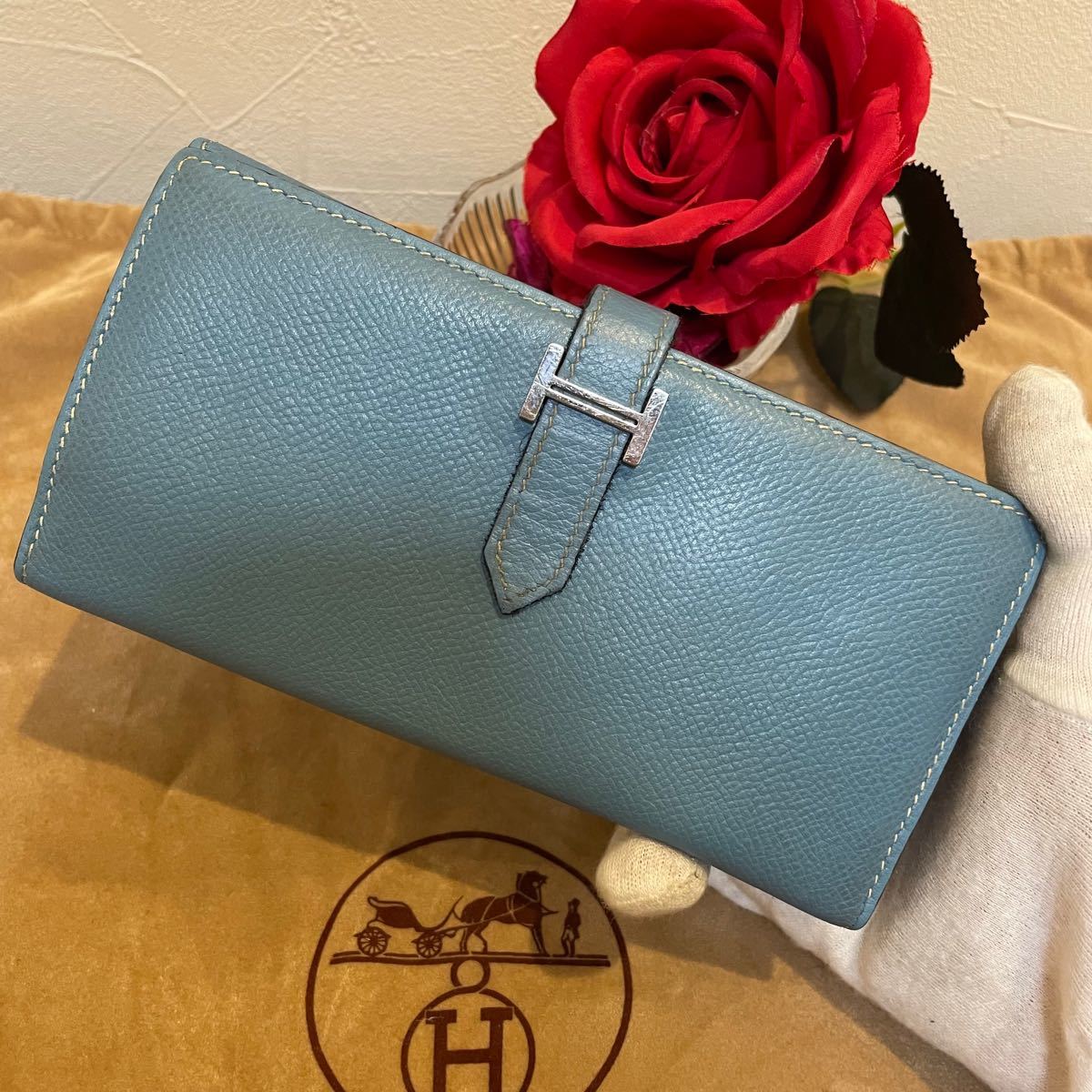 送料&加工料込 エルメス HERMES べアン ブルージーン - 通販 - www