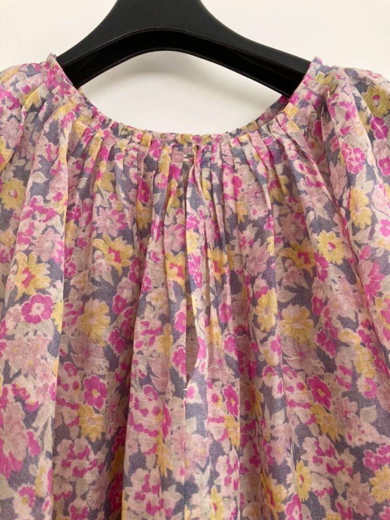 美品☆BLAMINK ブラミンク コットンシルク 花柄 ブラウス トップス