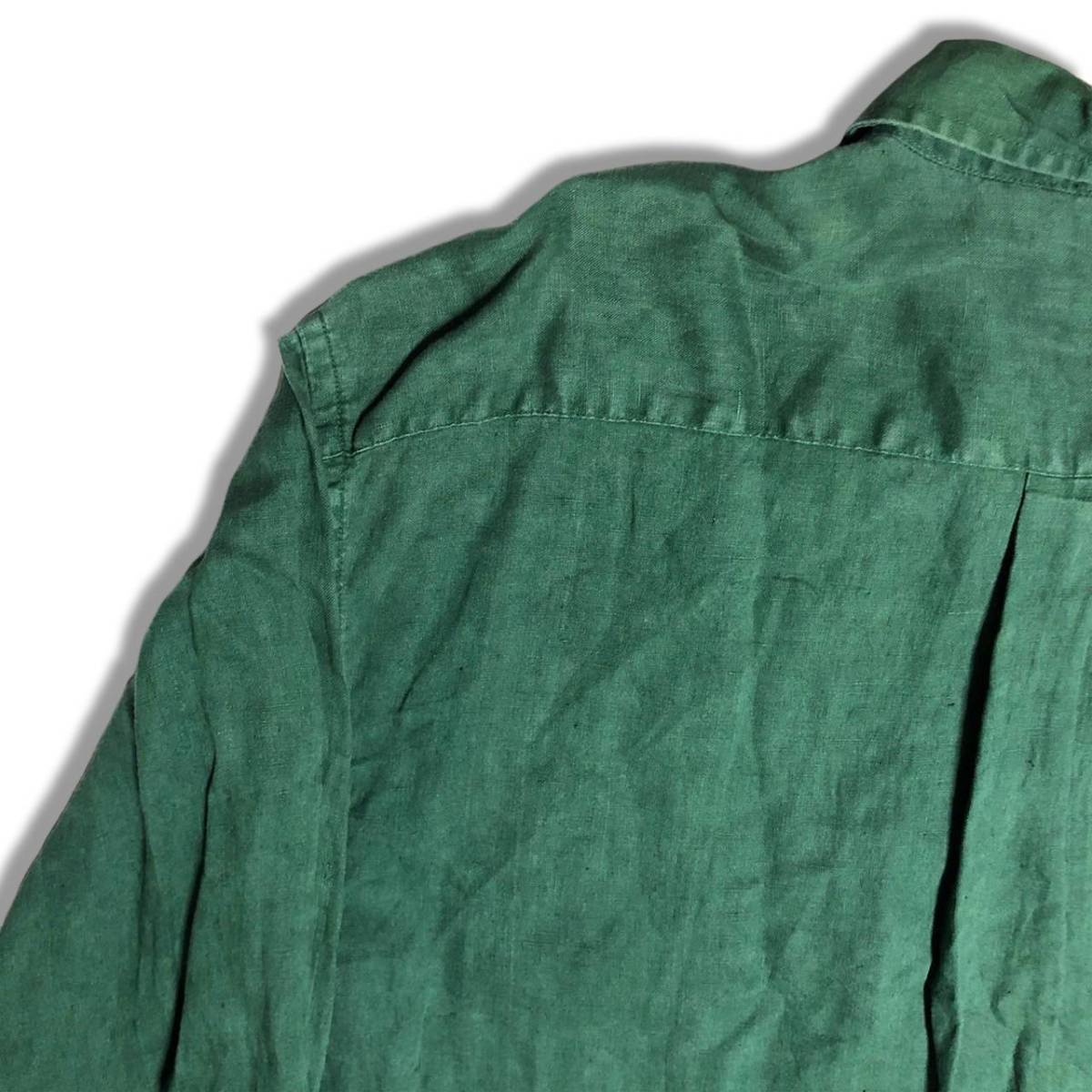 GAP ギャップ 長袖リネンシャツ グリーン XL オールドギャップ OLD GAP ストリート 古着 トラッド オーバーサイズ シティーボーイ 麻シャツ