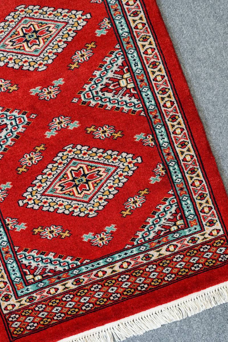 パキスタン手織り絨毯 ウール size:80×50cm 玄関マット - arborconnect