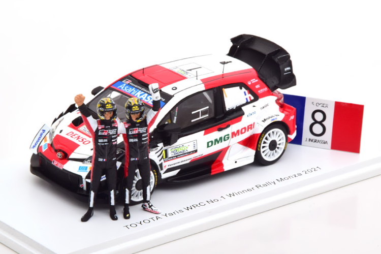 スパーク 1/43 トヨタ ヤリス WRC 優勝 ラリー モンツァ 2021 オジェ イングラシア フィギュア フラッグ付き S6595_画像1