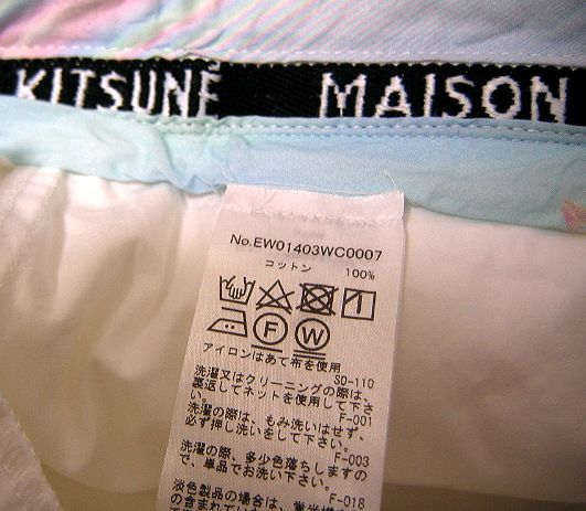 ポルトガル製 MAISON KITSUNE メゾンキツネ 刺繍デザイン ショートパンツ ハーフパンツ キュロット_画像5