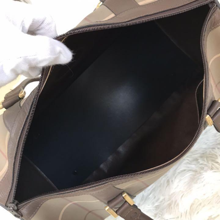 長期保管品 ノバチェック ミニボストンバッグ バーバリー 超美品 レザー 黒 ホースロゴ ハンドバッグ
