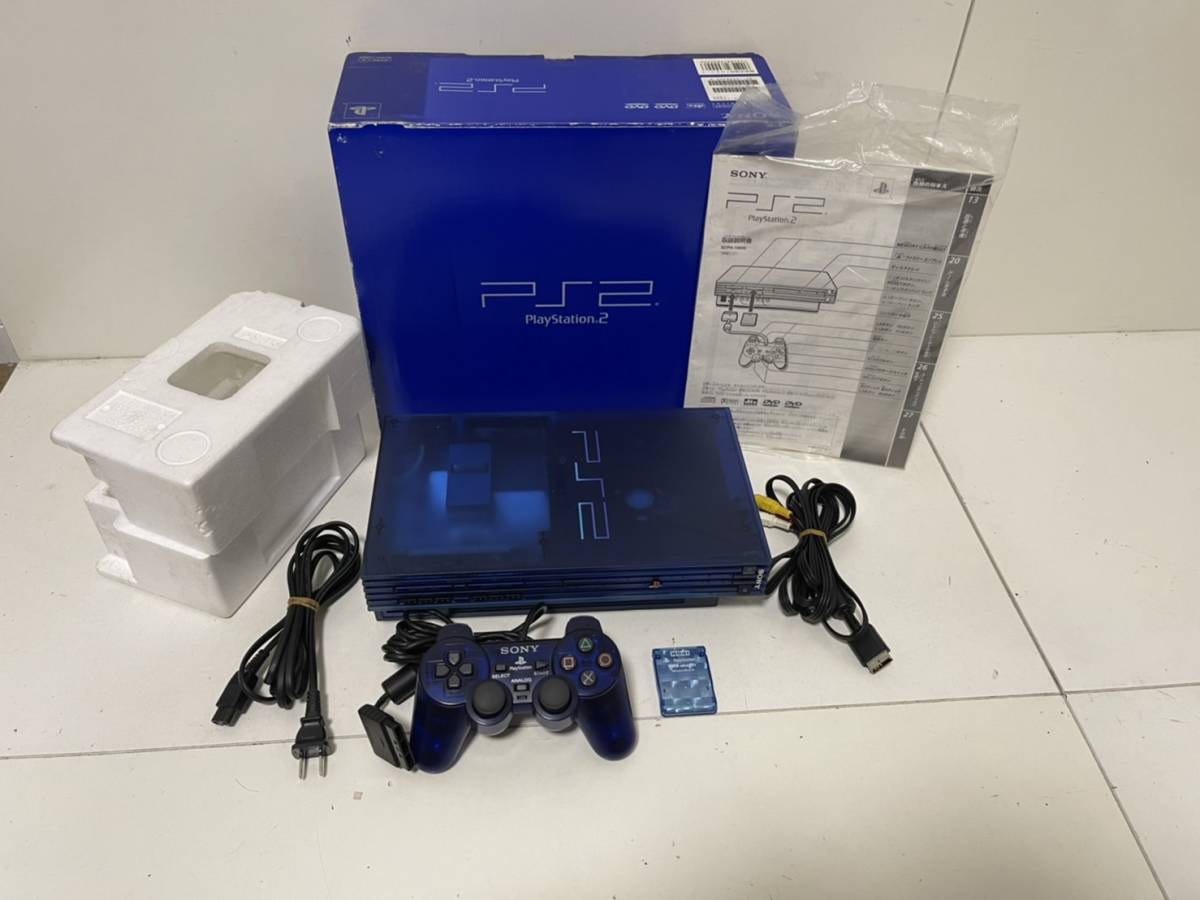 レアカラー / オーシャンブルー】【ソニー PS2 本体セット SCPH-37000