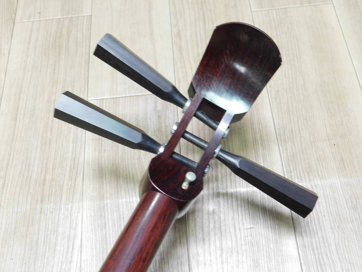 紅木高級津軽三味線】太棹 三味線 1本溝 一段溝 トチあり 和楽器