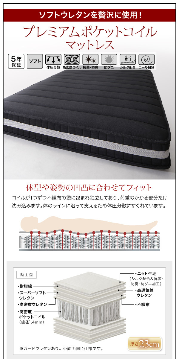  shelves * outlet attaching floor bed SKYline premium pocket coil with mattress da blue black × white 