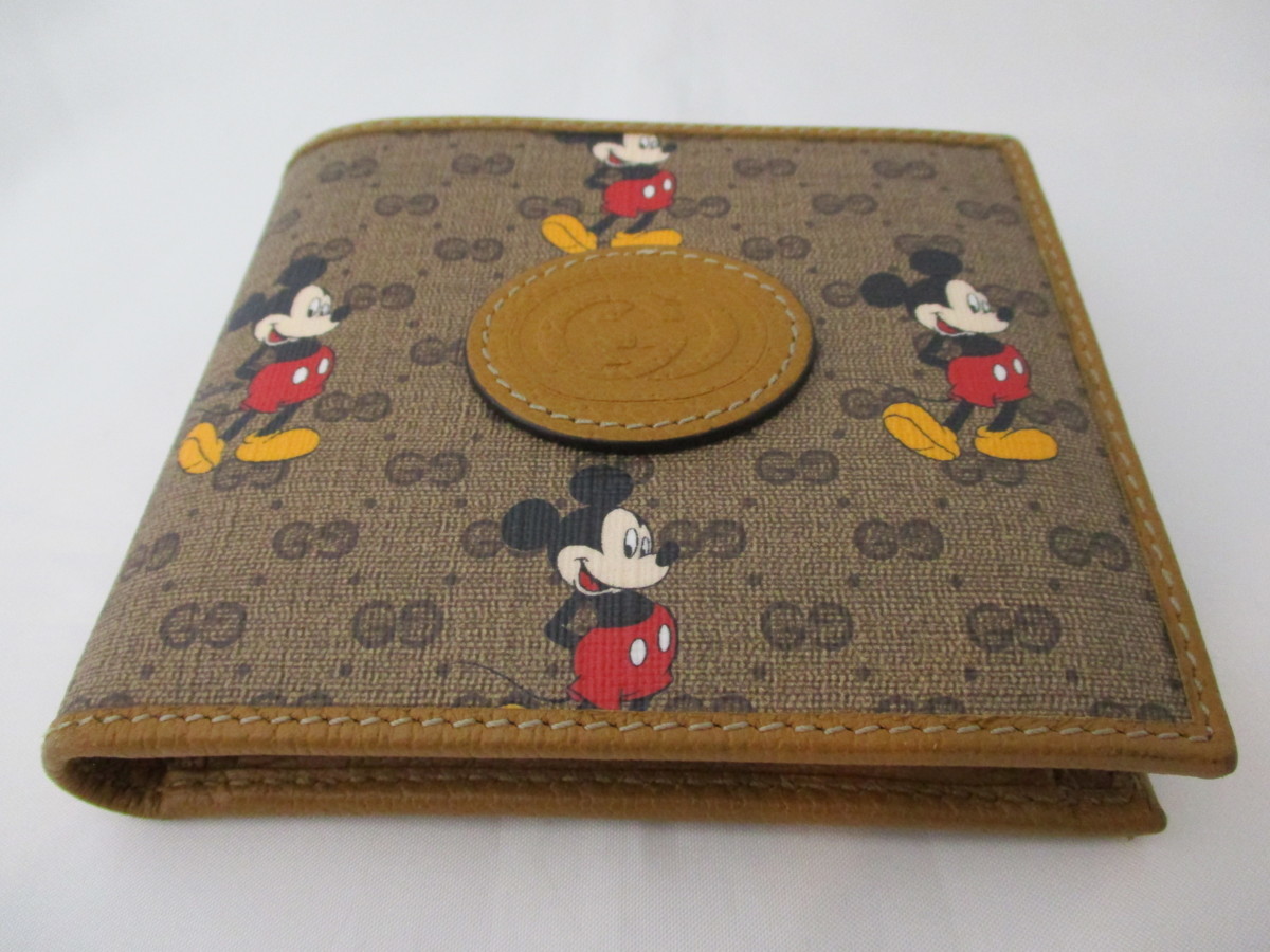 美品】グッチ×ディズニー コラボ 2つ折り財布 602549 ミッキー