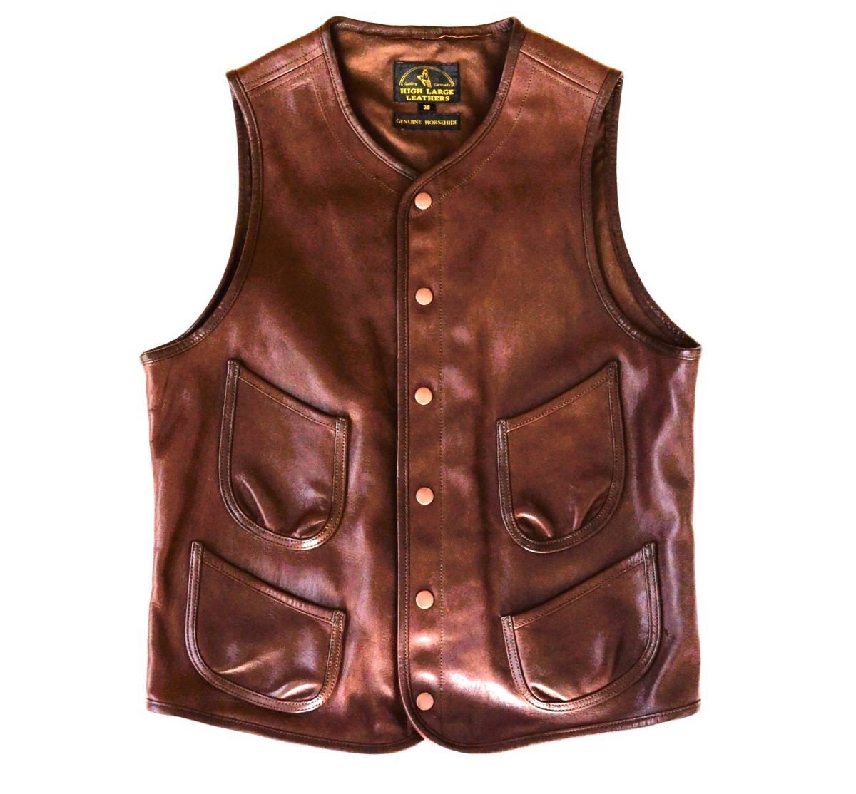 HIGH LARGE LEATHERS レザーベスト 馬革 ハイラージレザーズ