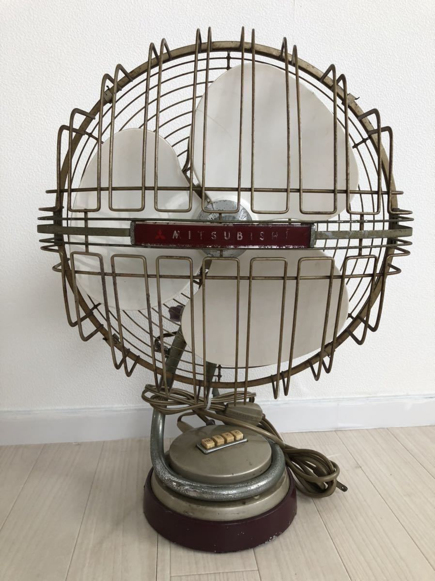 昭和レトロ 三菱電機 扇風機 高級扇 30cm DM 12L 動作品 アンティーク
