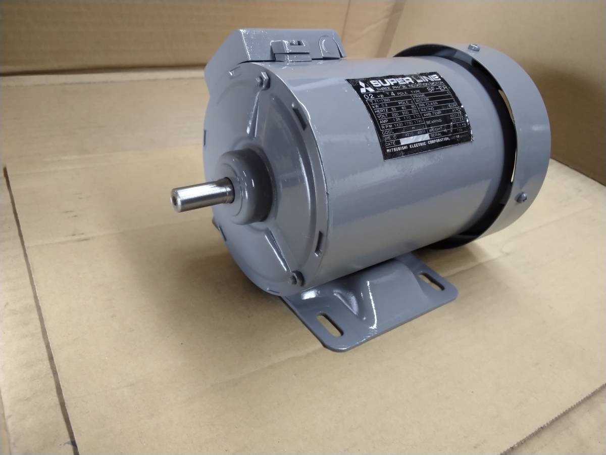 三菱 三相200V モーター 0.2kw 4P 中古品 _画像1