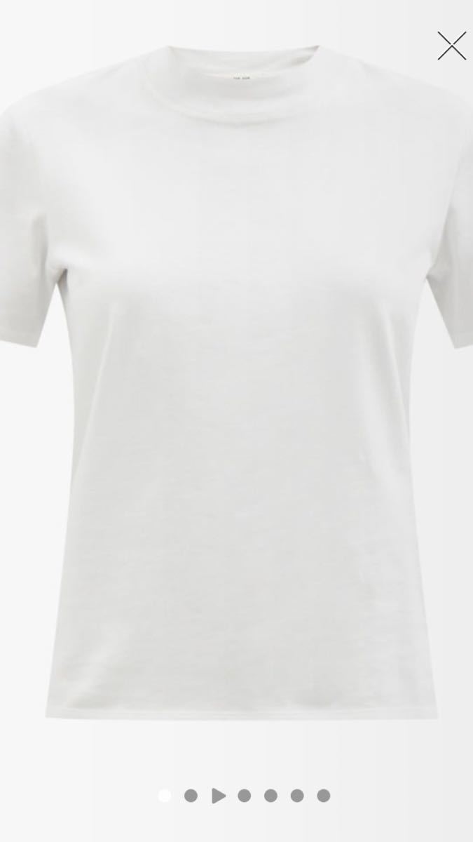 新品未着用 THE ROW ザ ロウ オールシーズン 半袖 Tシャツ DABI TOP コットンジャージー ホワイト 希少Sサイズ 国内直営店購入品