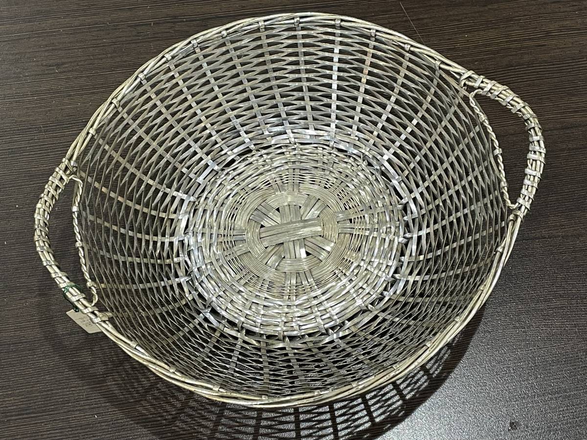 *[ rare handmade / hand made goods ] knitting metal basket ( made of metal mesh basket / hand attaching Fruits Basket )*