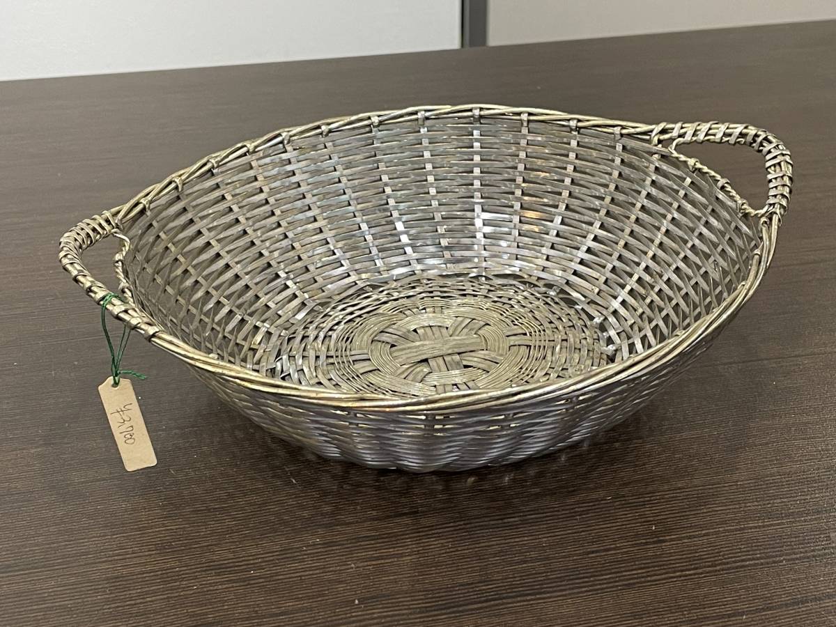 *[ rare handmade / hand made goods ] knitting metal basket ( made of metal mesh basket / hand attaching Fruits Basket )*