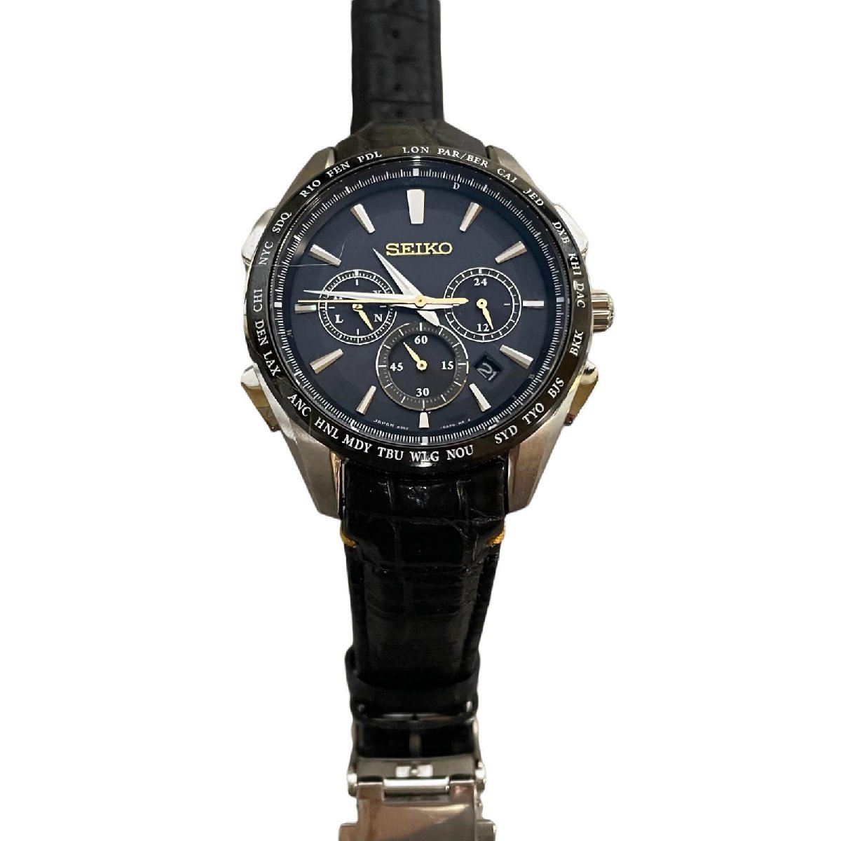 SEIKO セイコー ブライツ 電波ソーラー チタン クロノグラフ 腕時計