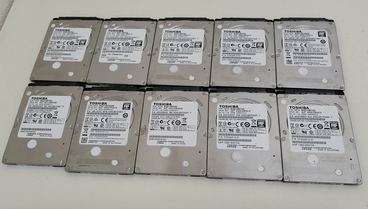 東芝 　HDD 2.5インチ　320GB 　10点セット 