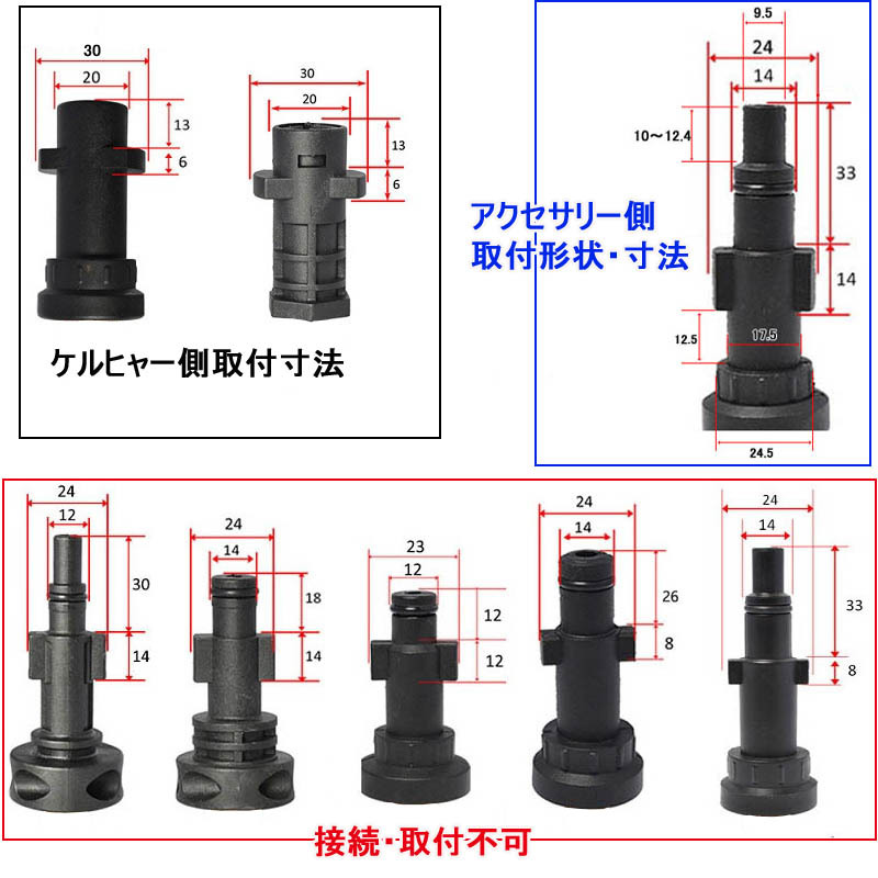 ケルヒャー Kシリーズ 高圧洗浄機用アダプター付、ターボランス 回転ノズル ジェットノズル,サイクロンジェットノズル_画像6