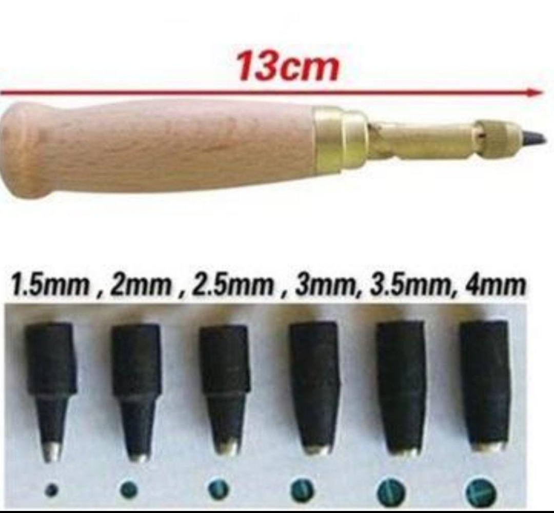 スクリューポンチ レザーパンチ 穴あけ工具 6サイズセット レザークラフト工具 パッケージなし