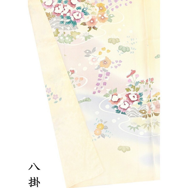 ※ゆとりサイズ【新品】仕立無料・送料無料☆京友禅伝統工芸手描き染訪問着☆特撰優美ボカシ辻ヶ花玲宝四季草花文(10191)_画像7