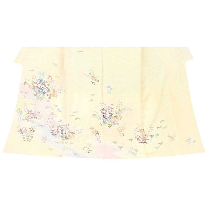 ※ゆとりサイズ【新品】仕立無料・送料無料☆京友禅伝統工芸手描き染訪問着☆特撰優美ボカシ辻ヶ花玲宝四季草花文(10191)_画像5