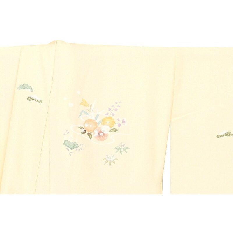 ※ゆとりサイズ【新品】仕立無料・送料無料☆京友禅伝統工芸手描き染訪問着☆特撰優美ボカシ辻ヶ花玲宝四季草花文(10191)_画像4