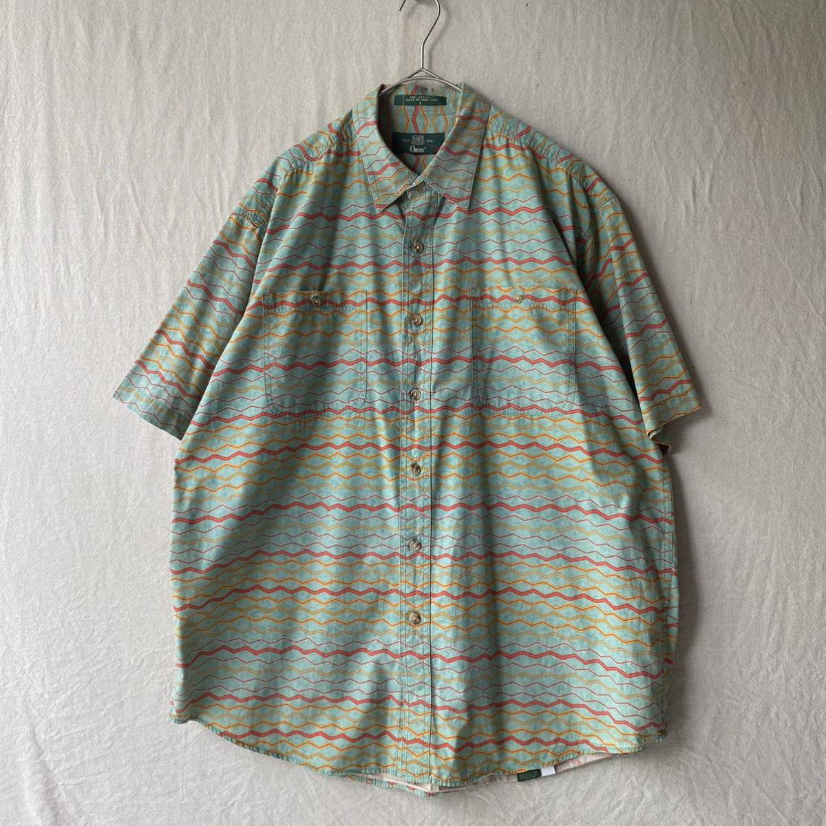 激安ブランド 90s ORVIS T2-08007-0308 80s USA ビンテージ 半袖 総柄 コットン L / シャツ Lサイズ 激安ブランド 90s ORVIS T2-08007-0308 80s USA ビンテージ 半袖 総柄 コットン L / シャツ Lサイズ