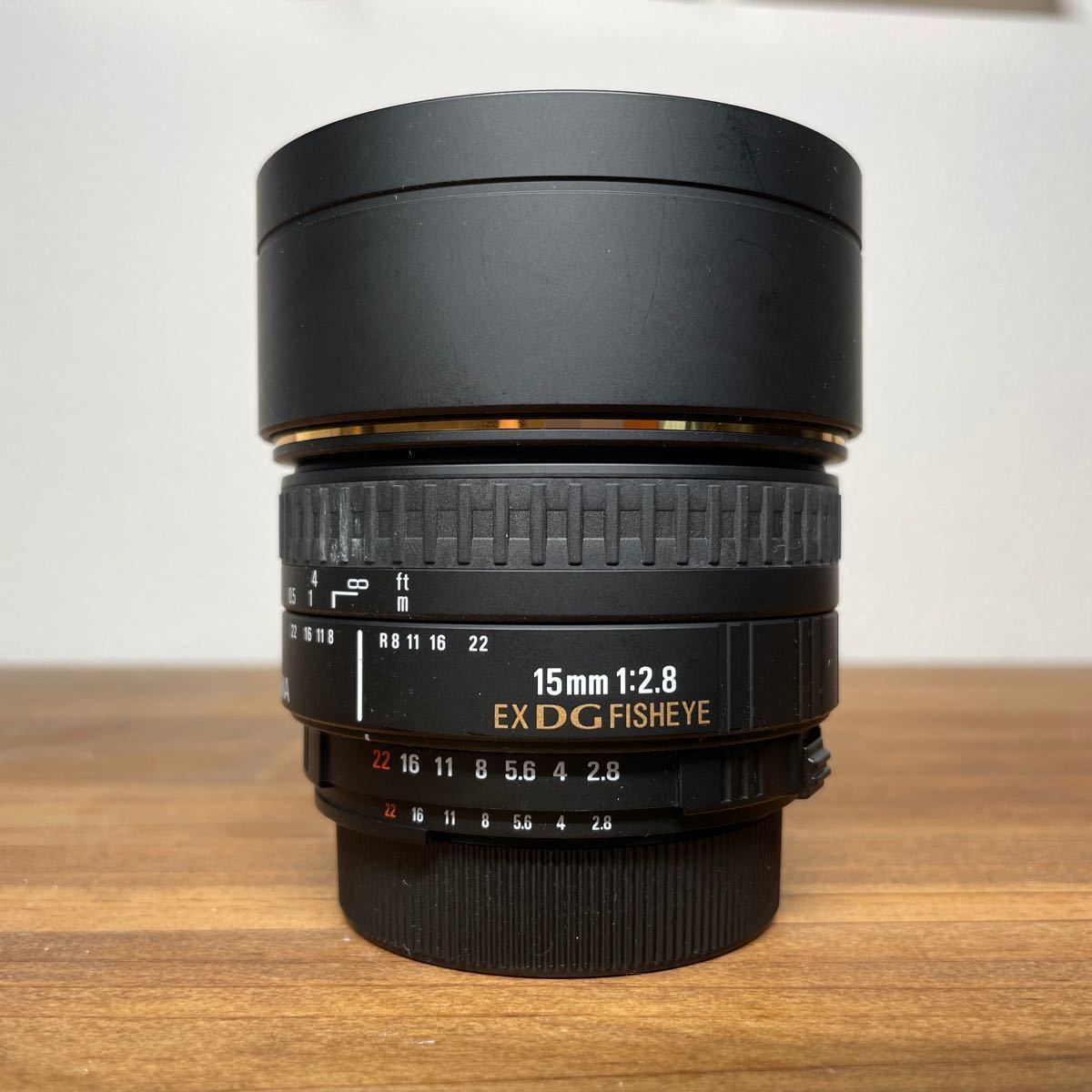 美品 SIGMA 15mm F2.8 EX DG DIAGONAL FISHEYE ニコン Fマウント用