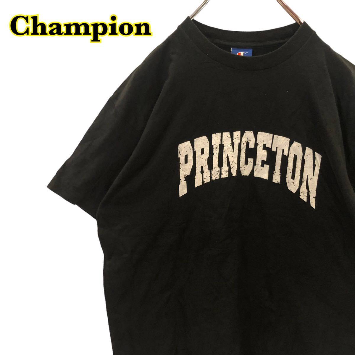 Champion チャンピオン 半袖Tシャツ　プリントTシャツ　黒　レディース　Mサイズ　【AY0623】_画像1