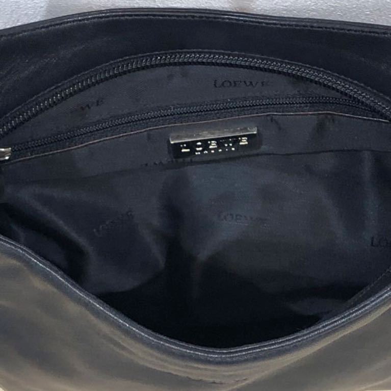 ☆ LOEWE ロエベ ナッパ レザー ショルダー バッグ シルバー金具_画像6