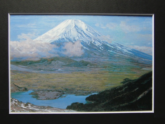  deer . tree ..,[ Mt Fuji .. lake on ], rare book of paintings in print ., new goods high class frame attaching, condition excellent, free shipping, landscape painting 