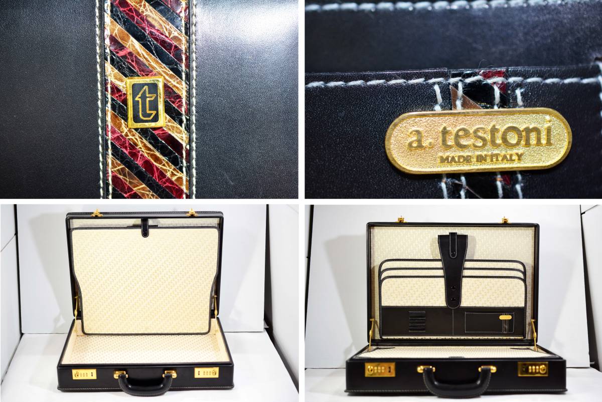  test -nitestoni * leather * men's business bag * attache case document bag * car f× real crocodile switch 