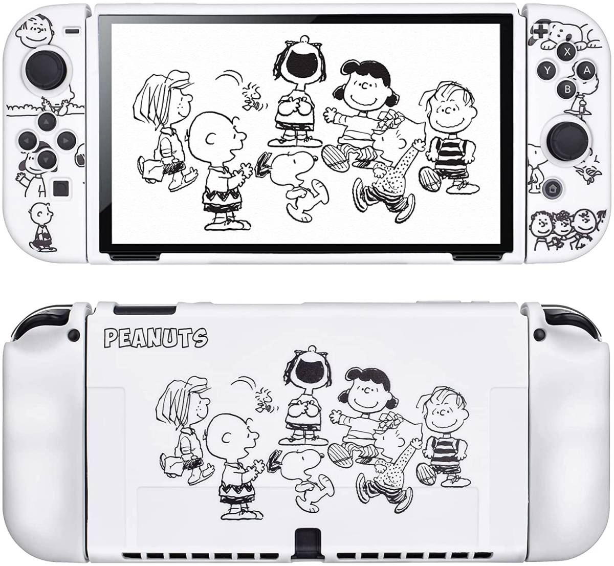 スヌーピー ピーナッツ 高品質TPU 全面保護 分離可 カバー ケース 旧型 Nintendo Switch ニンテンドー スイッチ 人気 アニメ キャラクター