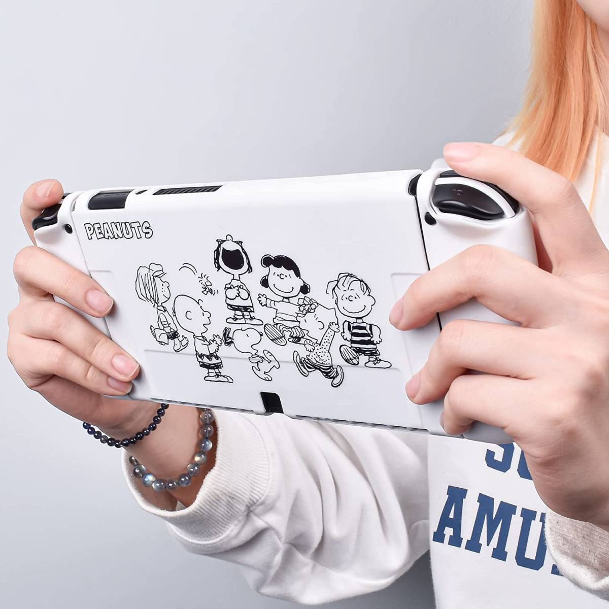 スヌーピー ピーナッツ 高品質TPU 全面保護 分離可 カバー ケース 旧型 Nintendo Switch ニンテンドー スイッチ 人気 アニメ キャラクター_画像7