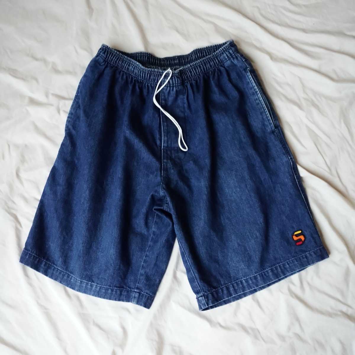 80s 90s OLD STUSSY デニムハーフパンツ ショートパンツ-