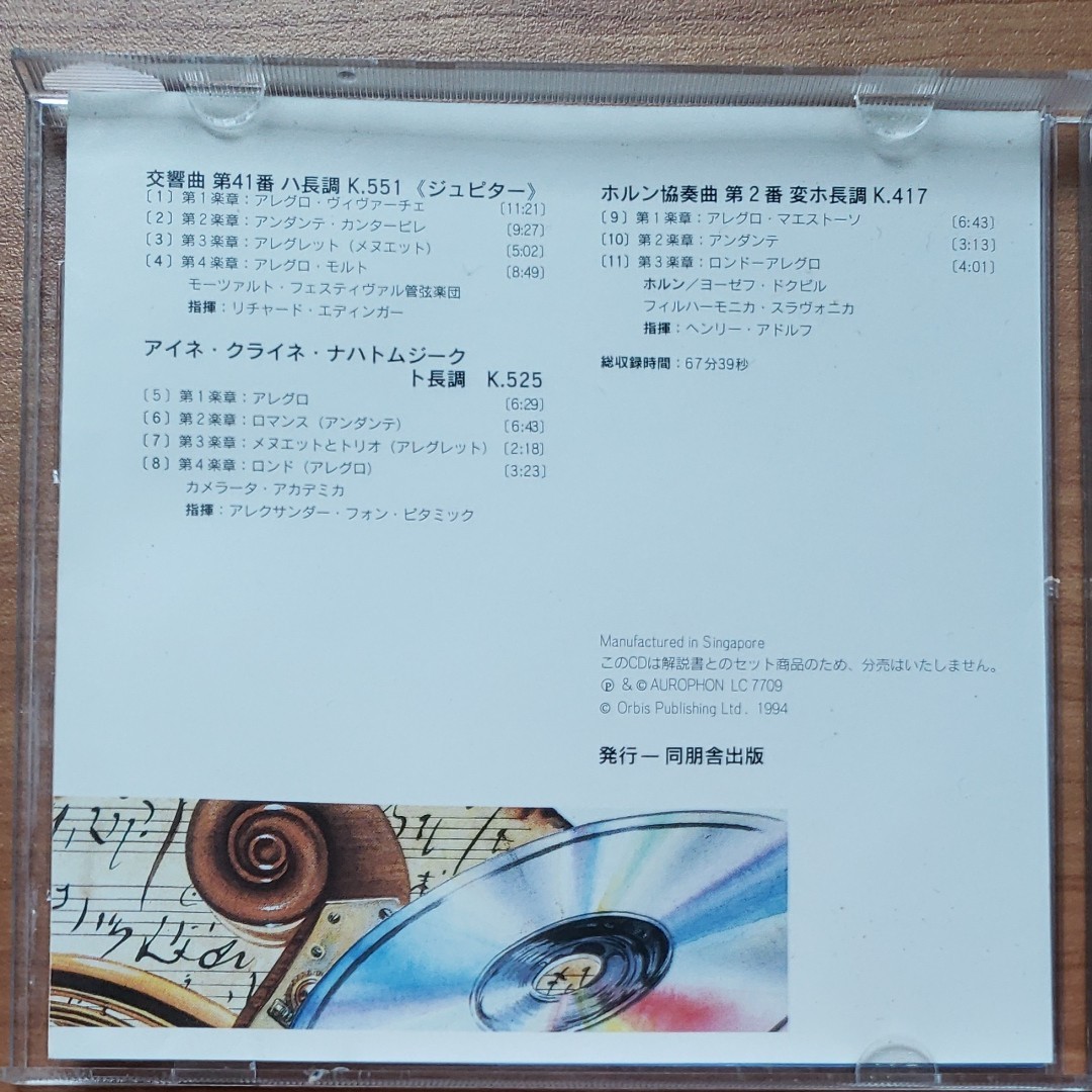 モーツァルト　魅力の管弦楽名曲集　CDアルバム