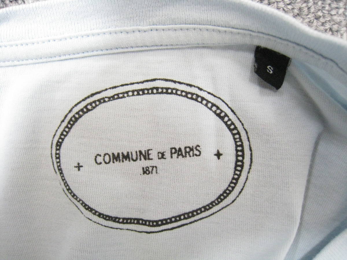 COMMUNE DE PARIS■コミューンドゥパリ 半袖 プリント Tシャツ メンズ サイズS ライトブルー_画像7