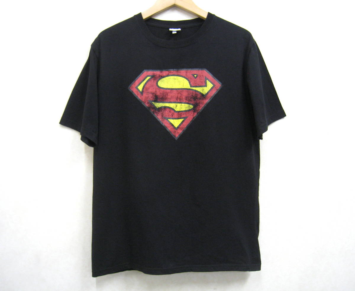 SUPERMAN■スーパーマン プリント 半袖 Tシャツ メンズ サイズLL ブラック_画像1