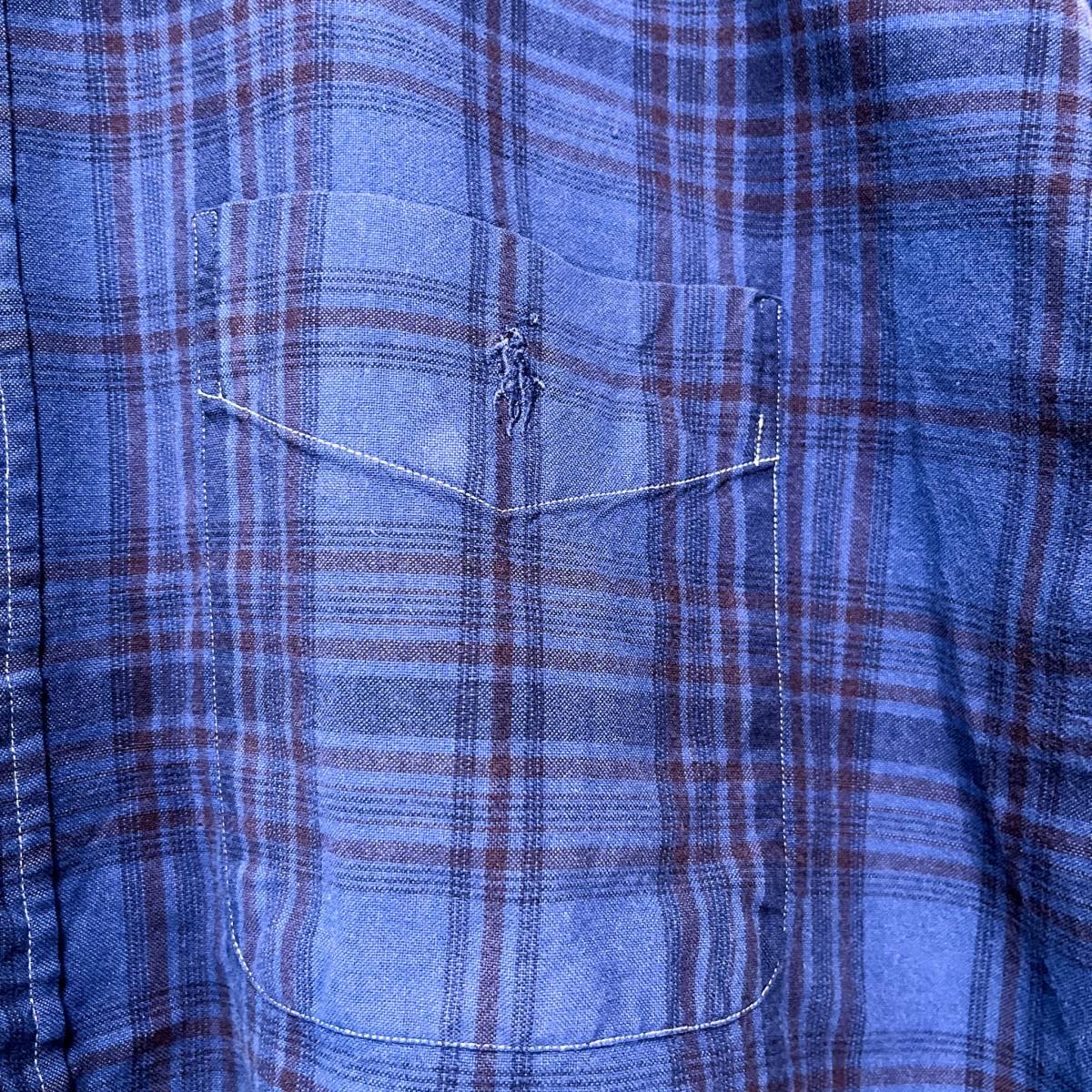 ラルフローレン Ralph Lauren 半袖シャツ チェックシャツ メンズ ワンポイント XLサイズ 2-392_画像4