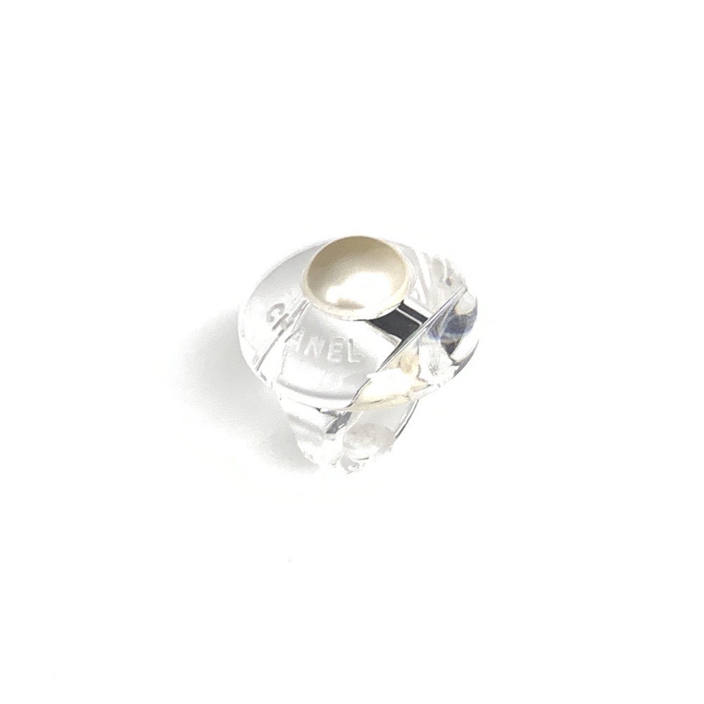 美品◇CHANEL シャネル リング #11◇ クリア プラスチック×フェイク
