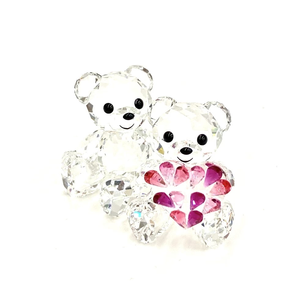 新品同様◇SWAROVSKI スワロフスキー 2014年限定クリスベア フィギュリン◇ 5004526 ピンク クマ ハート 置物 カップル 恋人  人形 KA1011