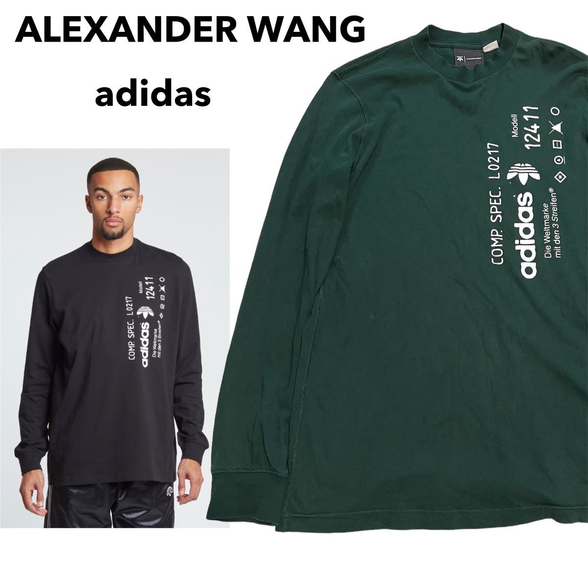 ALEXANDER WANG × adidas モックネック ロングスリーブTシャツ ロンT 