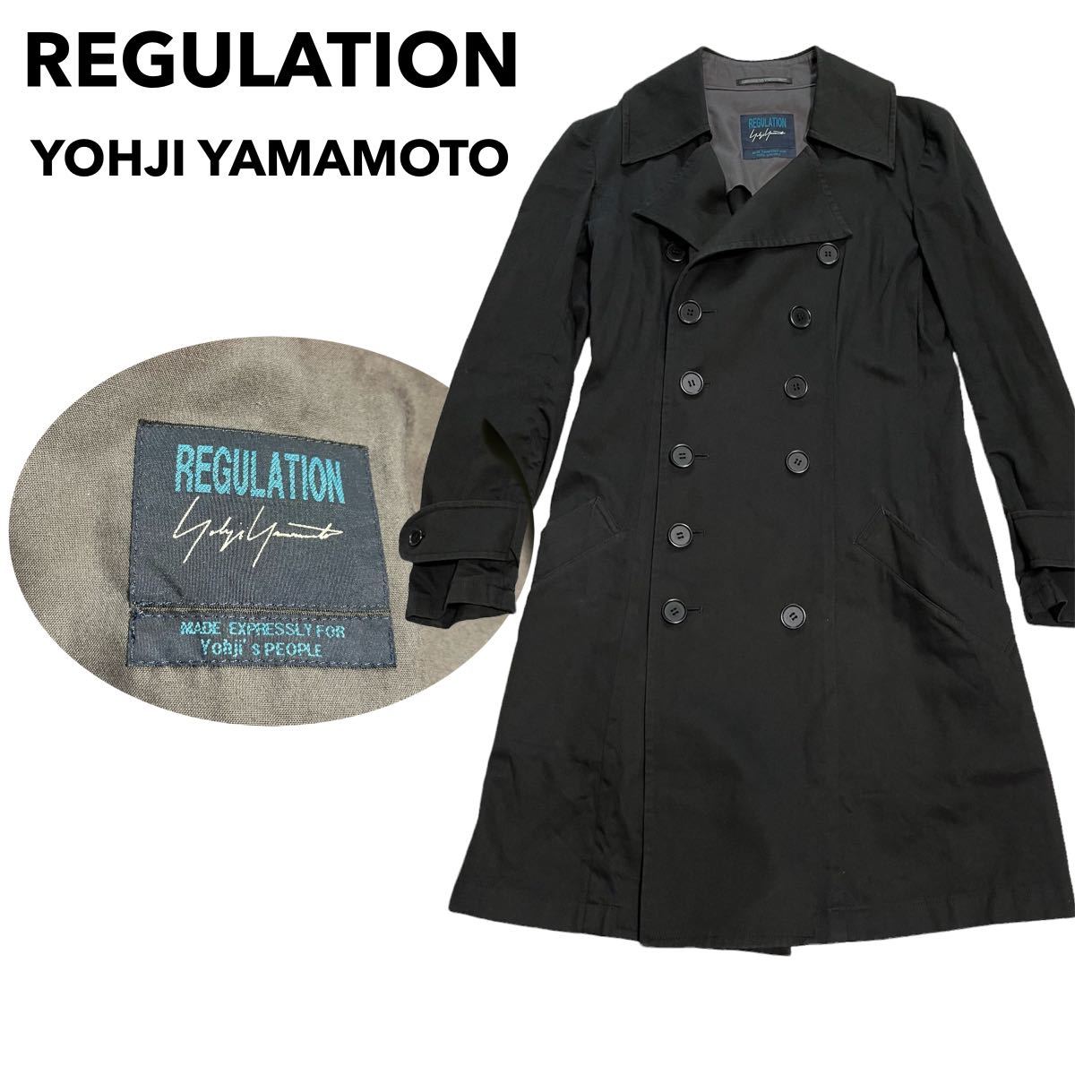 REGULATION YOHJI YAMAMOTO トレンチコート ダブルブレスト ヨウジヤマモト レディース メンズ 2_画像1