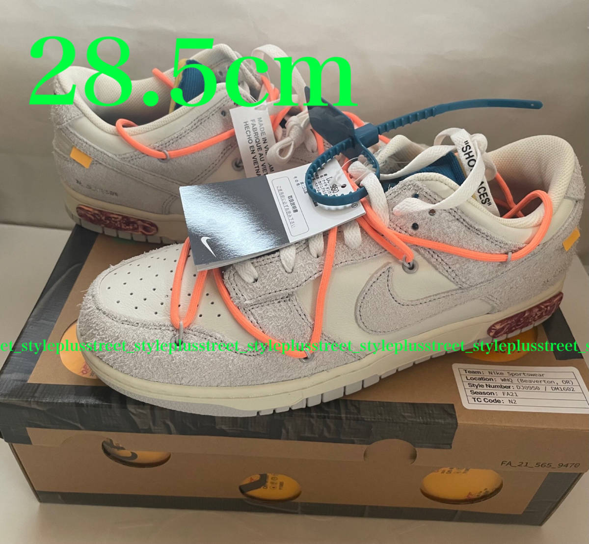 OFF WHITE NIKE DUNK LOW 1 OF 50 No 19 28 5cm US10 5 オフホワイト